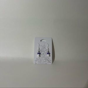 purple mushroom earrings handmade